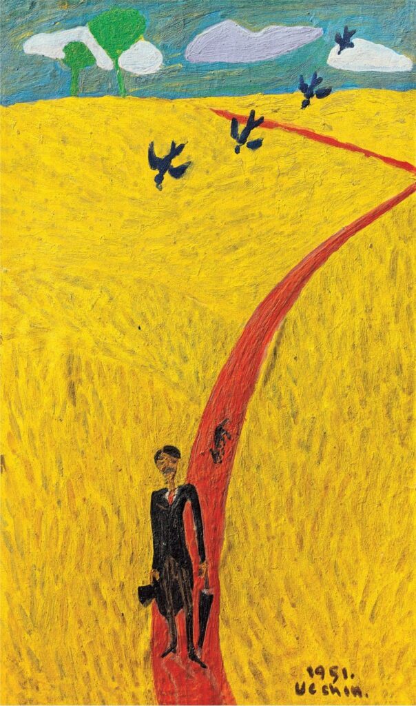 장욱진, 자화상, 1951, 캔버스에 유채, 14.8 × 10.8cm 출처 현대화랑
