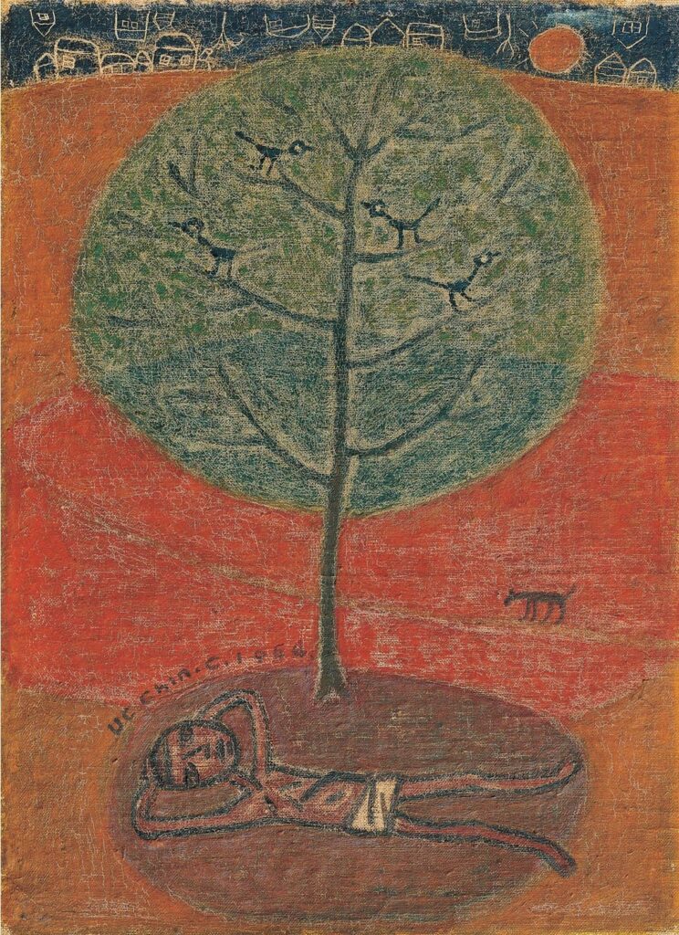 장욱진, 수하, 1954, 캔버스에 유채, 33 × 24.7cm 출처 현대화랑