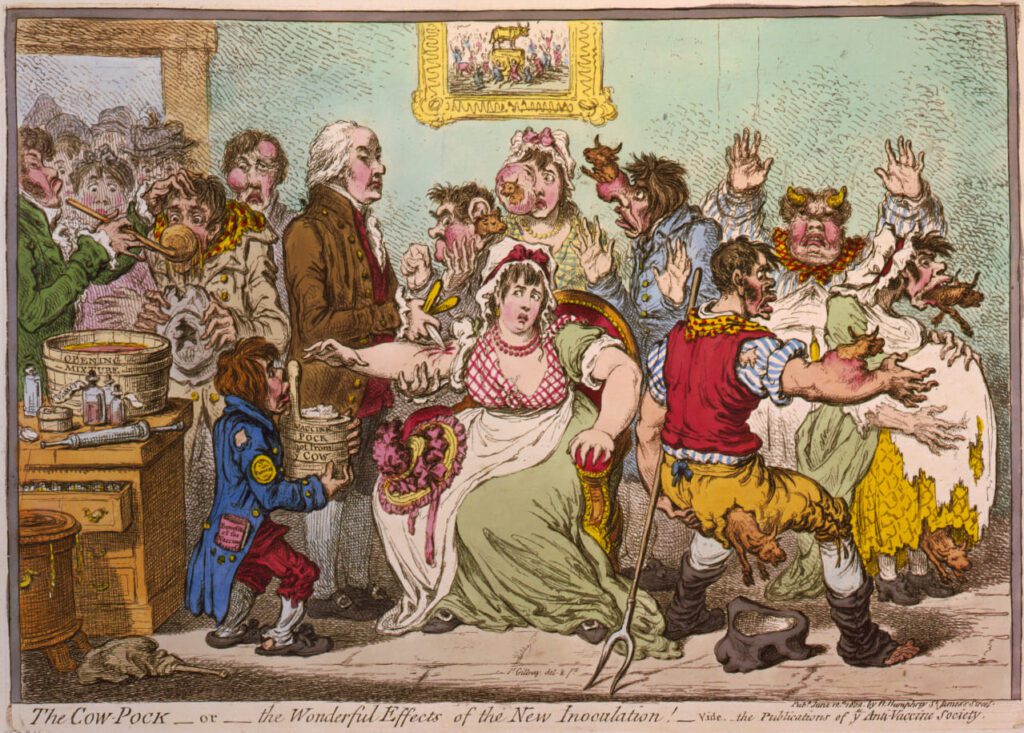 H. Humphrey, "The Cow-Pock—or—the Wonderful Effects of the New Inoculation!", 1802.