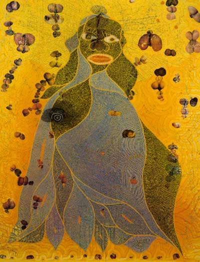 크리스 오필리, "성모 마리아 The Holy Virgin Mary", 1996, 뉴욕 브루클린 미술관.