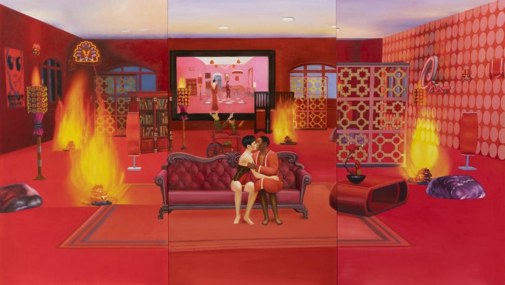 Mak Ying Tung 2, “Home Sweet Home, Feng Shui Painting, Fire 4”, 2021