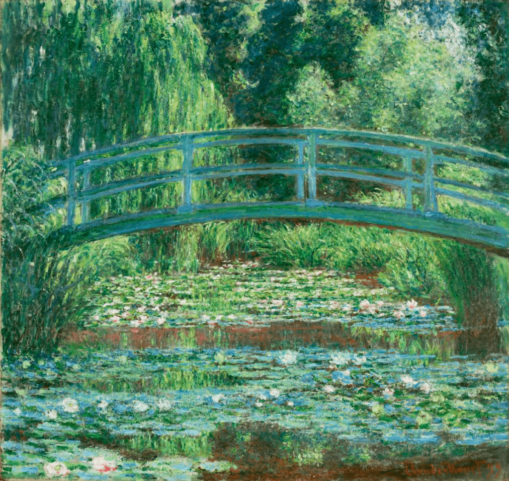 클로드 모네, “Japanese Footbridge and the Water Lily Pool”, 1899