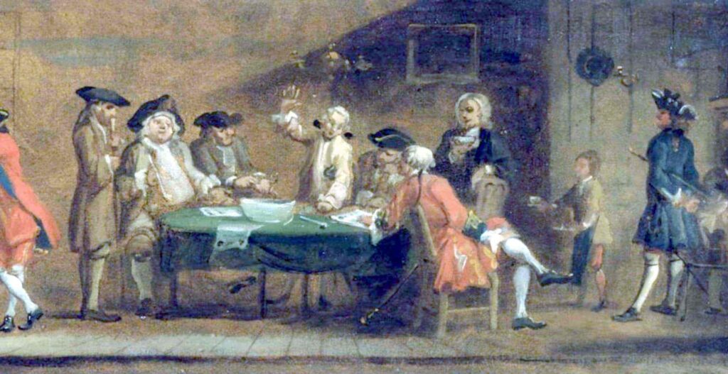 조세프 하이모어, “영국 커피 하우스의 정치가들”(1725년경)