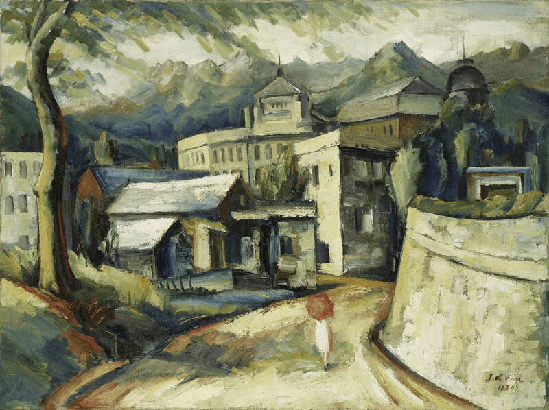 김주경, “북악산을 배경으로 한 풍경”, 1927, 유화, 국립현대미술관