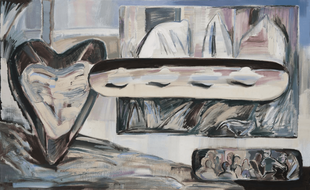 “이름 없는 순간에 모양을 #3”, 2023, 캔버스에 유채, 89.4 × 145.5 cm